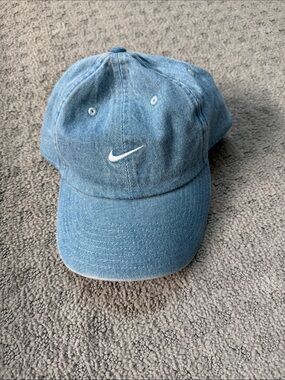 Nike Light Blue Denim Swoosh Cap
